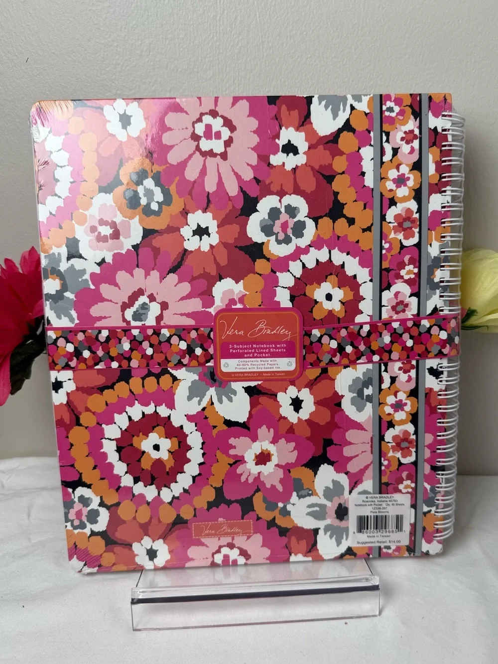 NWT Vera Bradley Pixie Blooms 3-Subject Large Notebook Retired